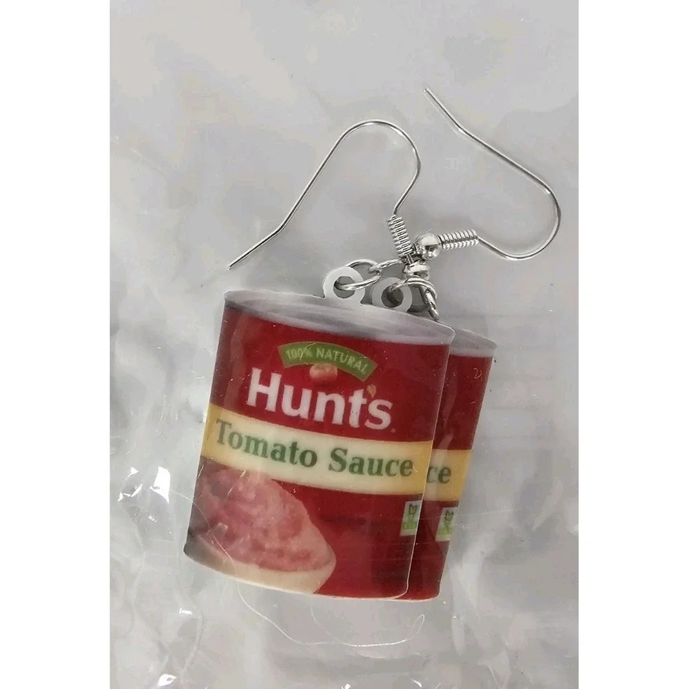 Nwt Hunts Tomatoe Sauce Dangle Earring Novelty Mini Food Kitch Kidcore Jewelry